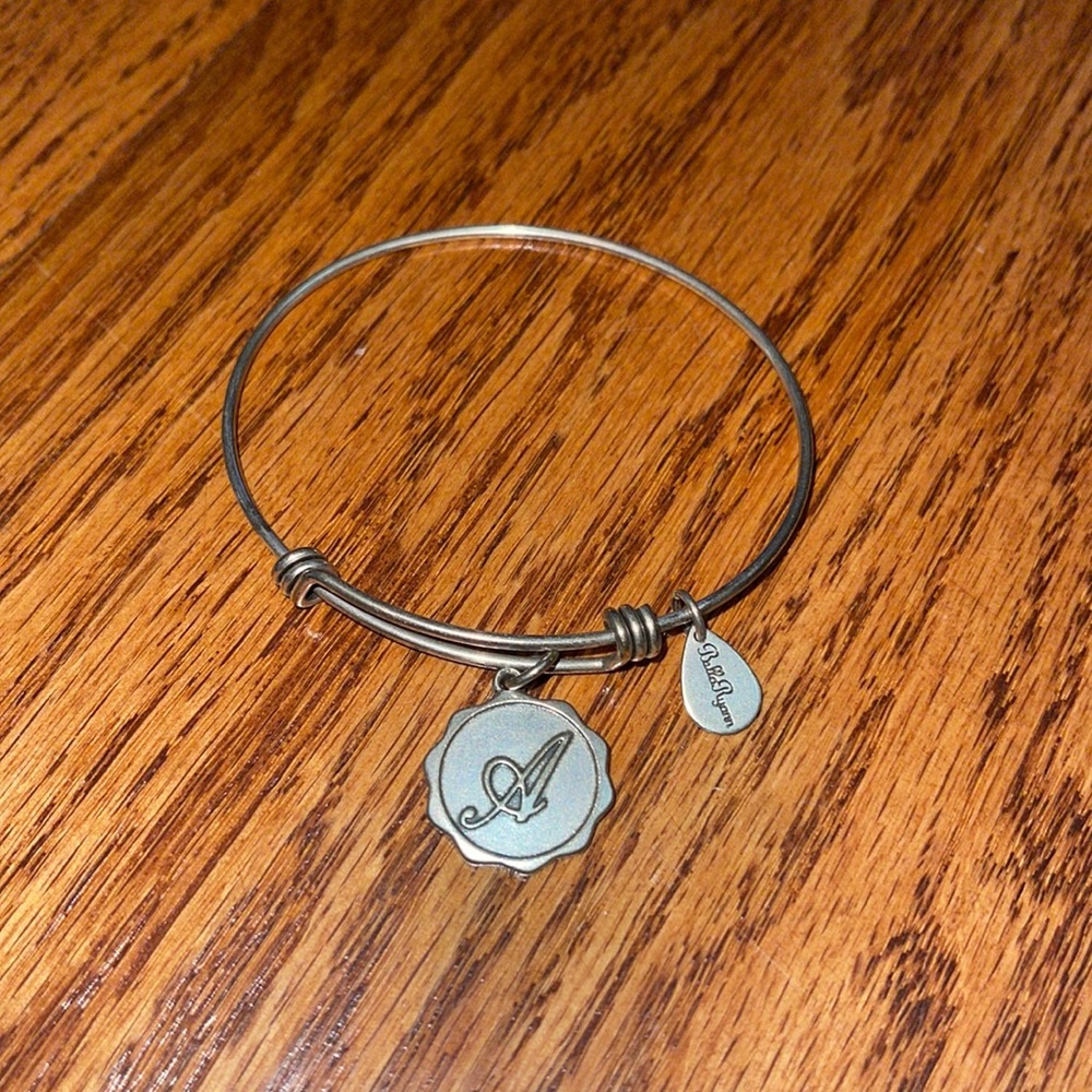 Bella Ryann “A” Silver Charm Bangle Bracelet